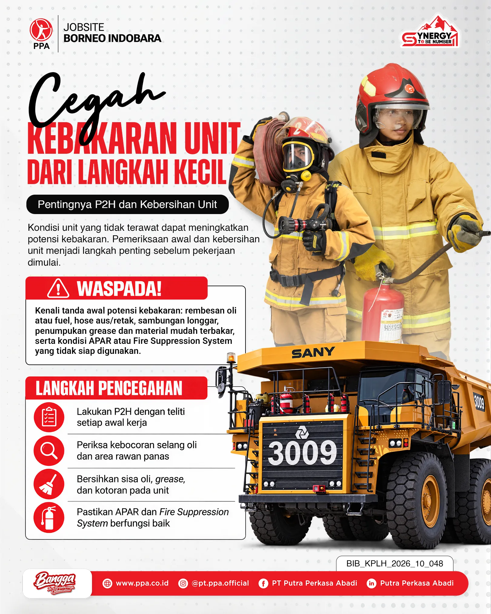 Pencegahan Kebakaran Unit Alat Berat Melalui Disiplin P2H dan Pengecekan Sistem